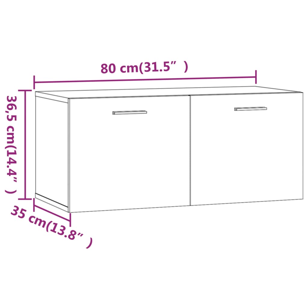 Mobile Parete Rovere Sonoma 80x35x36,5cm Legno Multistrato | homemem39
