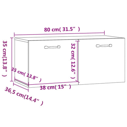 Mobile a Parete Rovere Sonoma 80x36,5x35 cm Legno Multistrato | homemem39