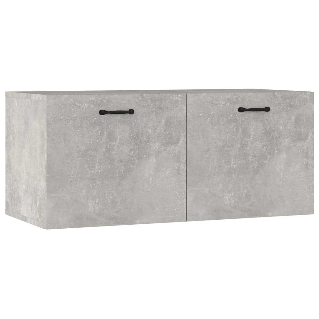 Mobile a Parete Grigio Cemento 80x36,5x35 cm Legno Multistrato