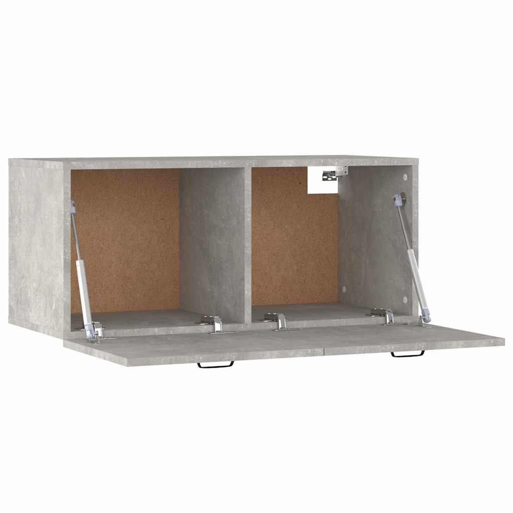 Mobile a Parete Grigio Cemento 80x36,5x35 cm Legno Multistrato