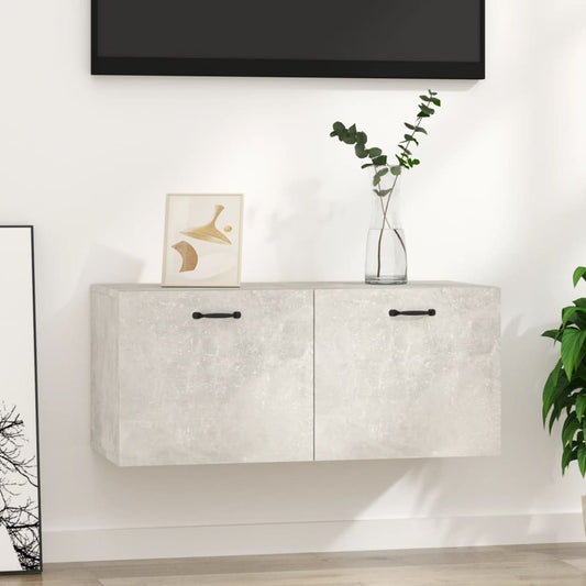 Mobile a Parete Grigio Cemento 80x36,5x35 cm Legno Multistrato | homemem39