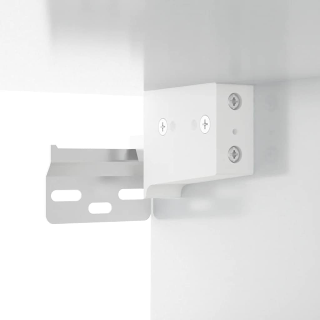 Mobile a Parete Bianco Lucido 80x36,5x35 cm Legno Multistrato | homemem39