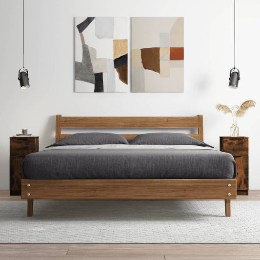 Credenza Rovere Fumo 30x30x70 cm in Legno Multistrato - homemem39