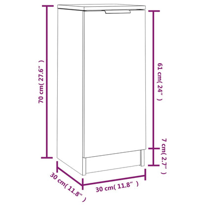 Credenza Rovere Marrone 30x30x70 cm in Legno Multistrato