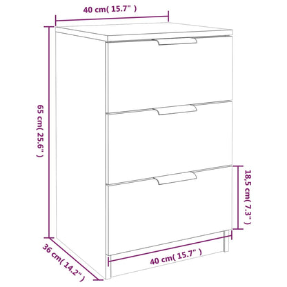 Comodini 2 pz Rovere Fumo 40x36x65 cm - homemem39