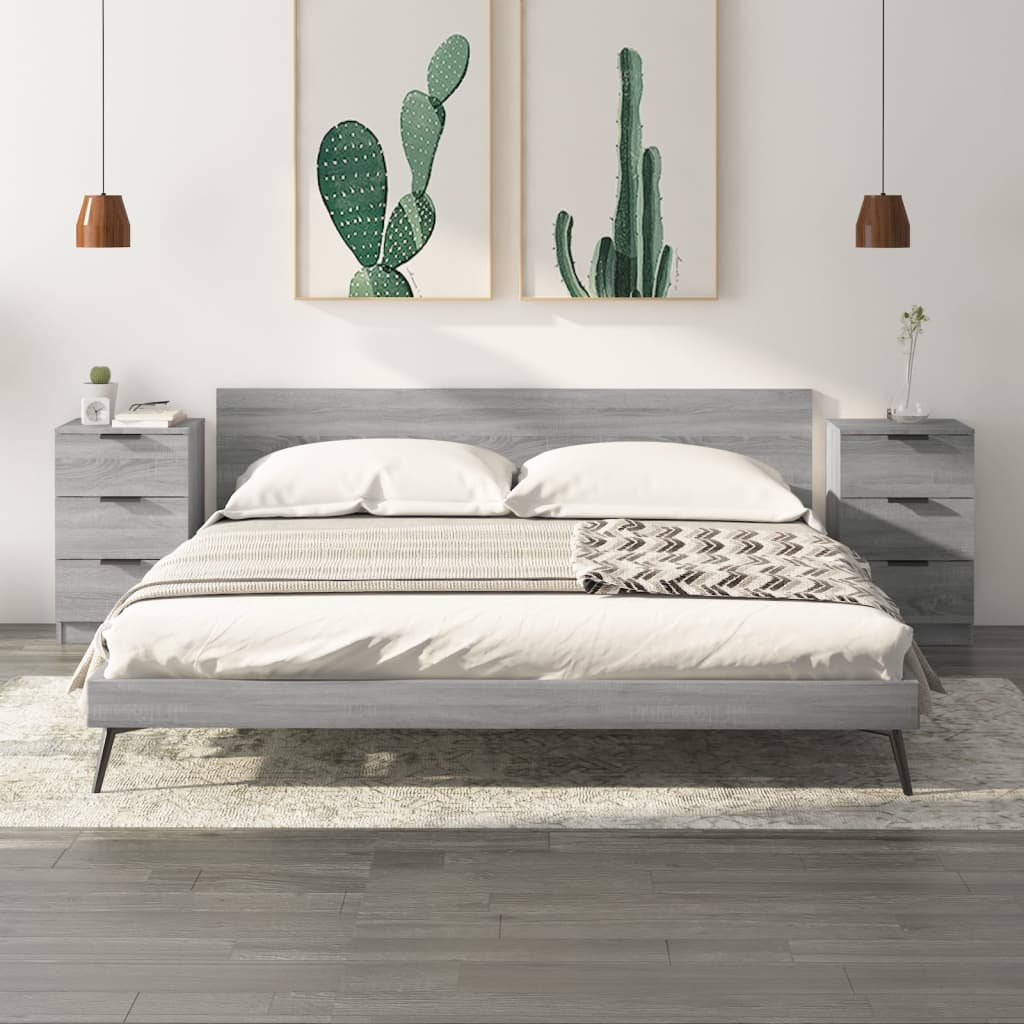 Comodini 2 pz Grigio Sonoma 40x36x65 cm - homemem39