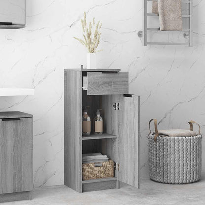 Armadietto Bagno Grigio Sonoma 32x34x90 cm in Legno Multistrato - homemem39