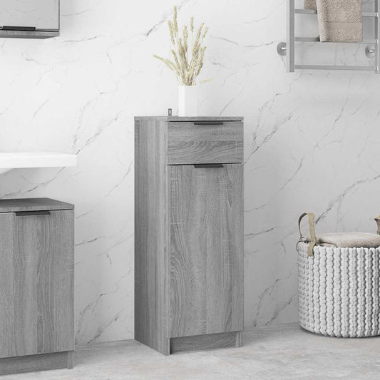 Armadietto Bagno Grigio Sonoma 32x34x90 cm in Legno Multistrato - homemem39