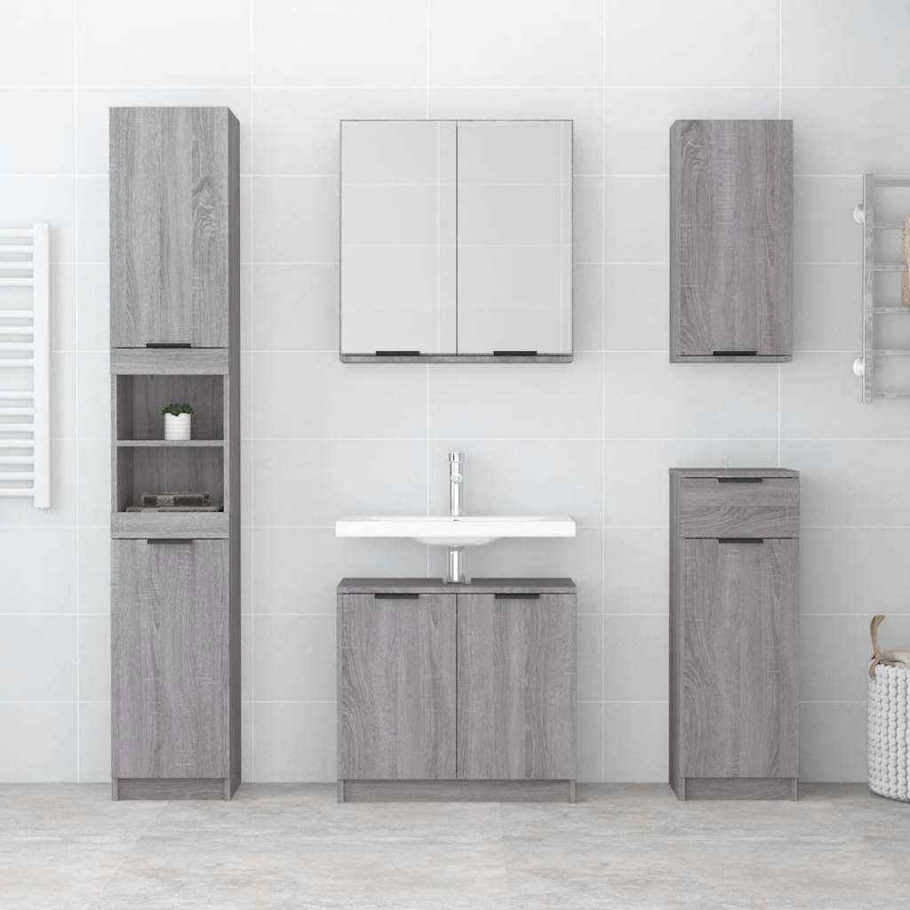 Mobile Bagno Grigio Sonoma 64,5x33,5x59 cm in Legno Multistrato - homemem39