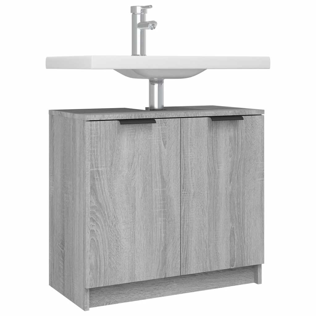Mobile Bagno Grigio Sonoma 64,5x33,5x59 cm in Legno Multistrato - homemem39