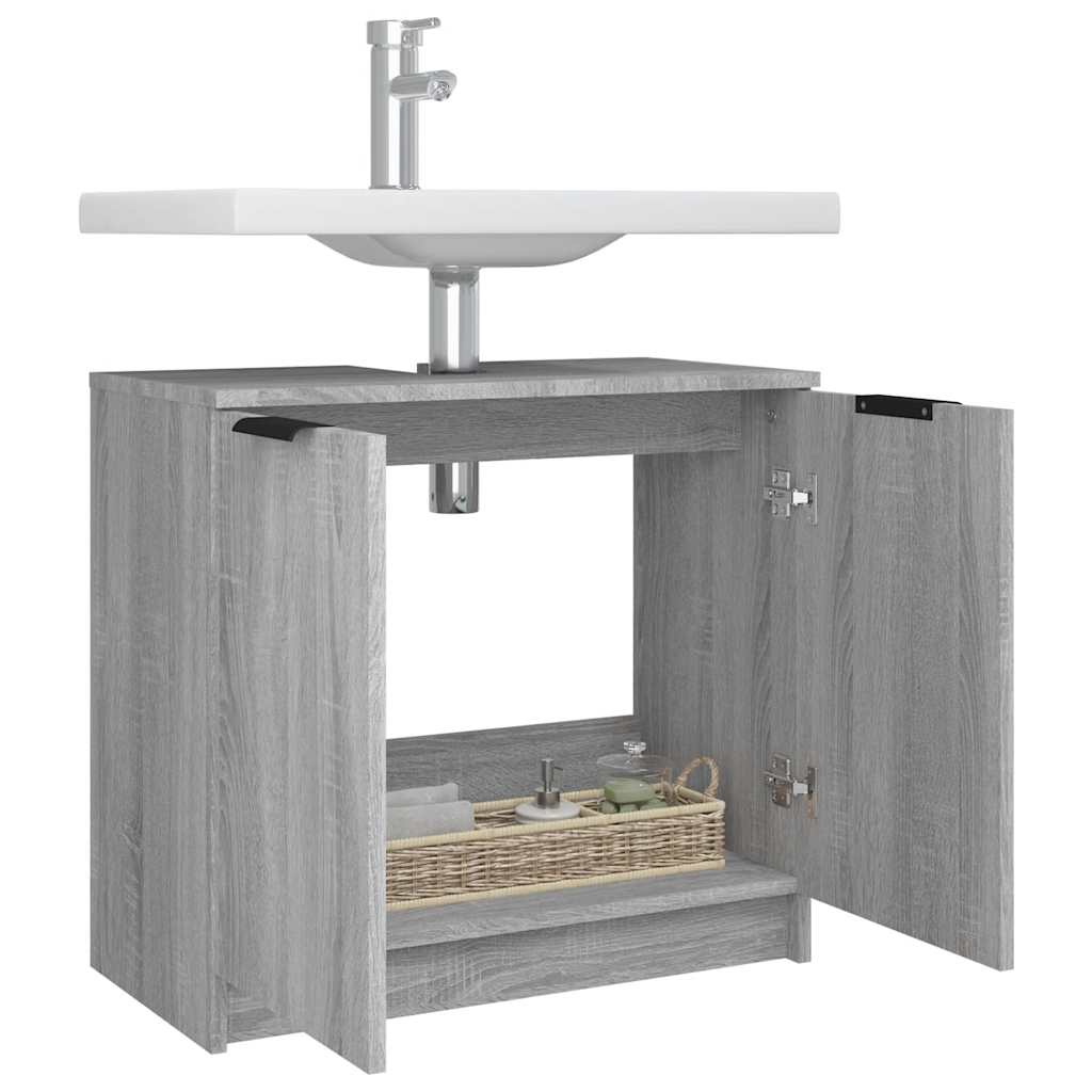 Mobile Bagno Grigio Sonoma 64,5x33,5x59 cm in Legno Multistrato - homemem39
