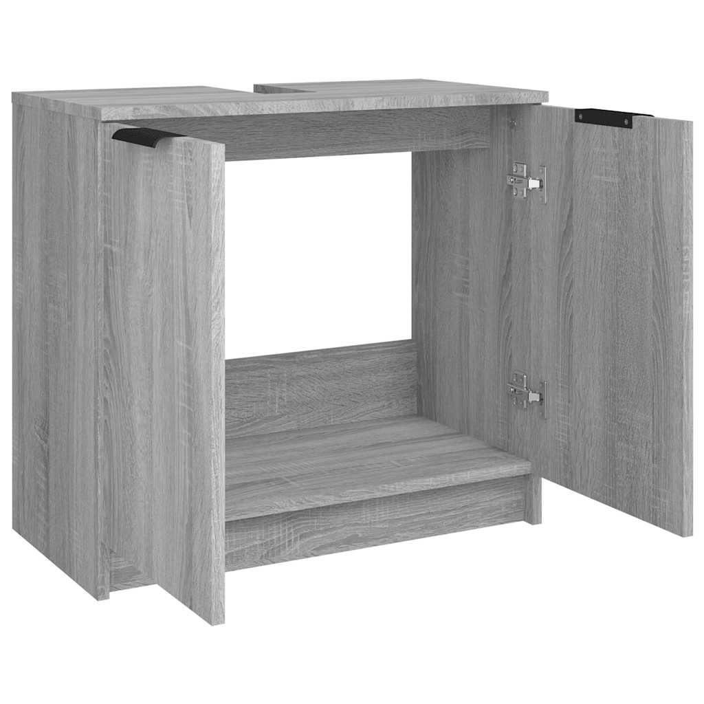 Mobile Bagno Grigio Sonoma 64,5x33,5x59 cm in Legno Multistrato - homemem39