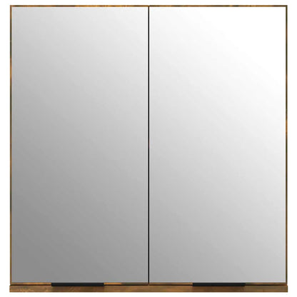Armadietto a Specchio da Bagno Rovere Fumo 64x20x67 cm