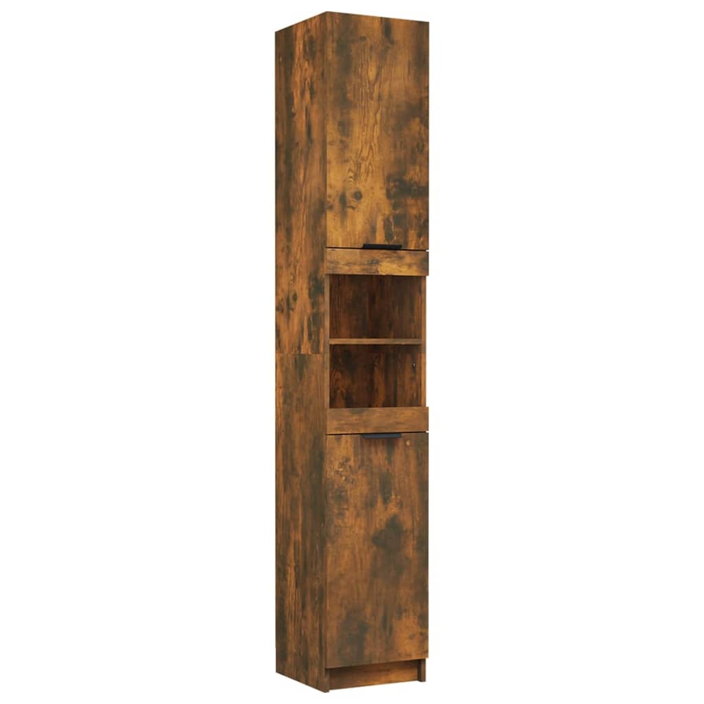 Armadietto Bagno Rovere Fumo 32x34x188,5cm in Legno Multistrato - homemem39