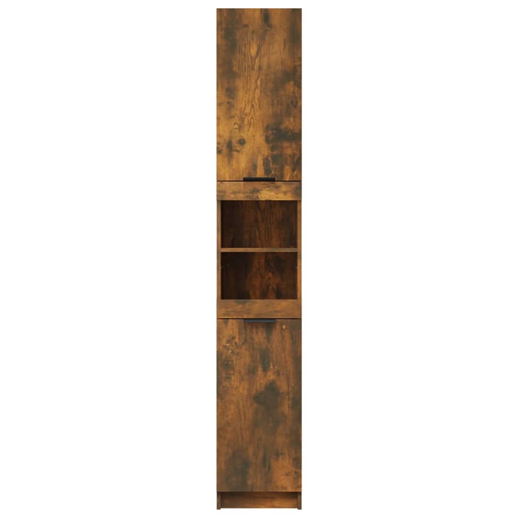 Armadietto Bagno Rovere Fumo 32x34x188,5cm in Legno Multistrato - homemem39