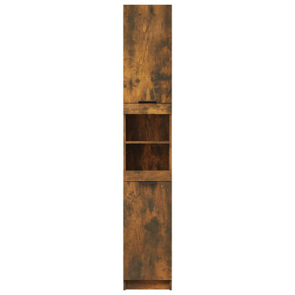 Armadietto Bagno Rovere Fumo 32x34x188,5cm in Legno Multistrato - homemem39