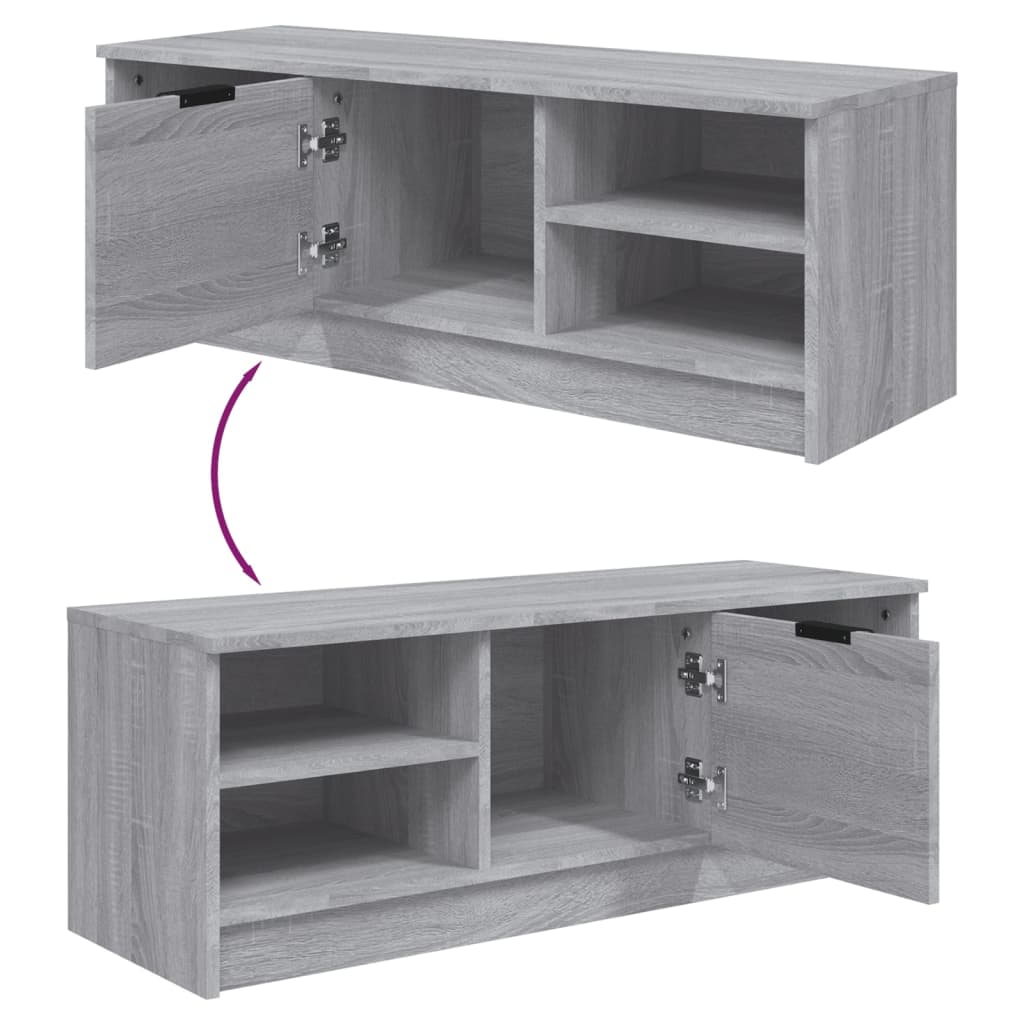 Mobile TV Grigio Sonoma 102x35,5x36,5 cm in Legno Multistrato