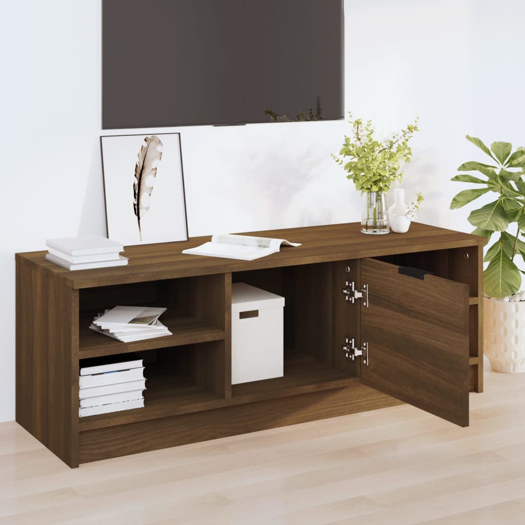 Mobile TV Rovere Marrone 102x35,5x36,5 cm in Legno Multistrato - homemem39