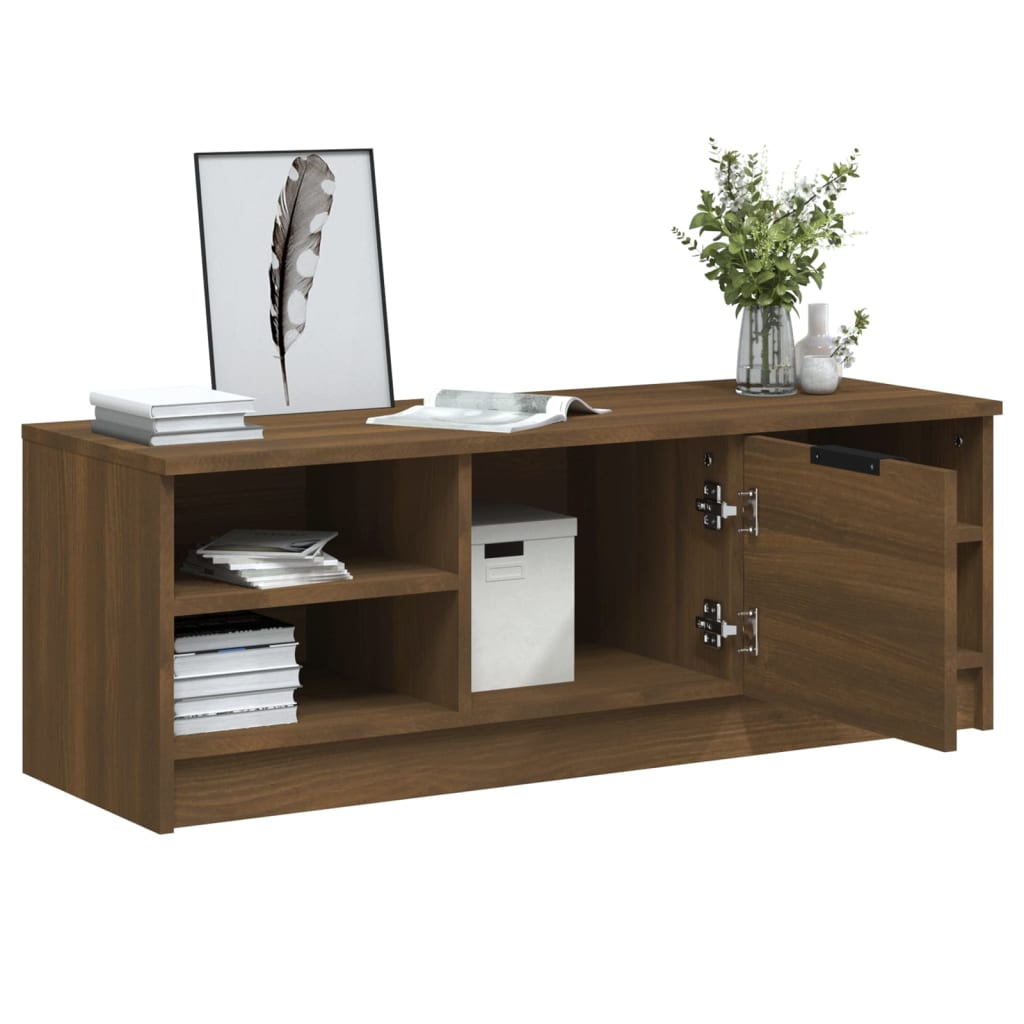 Mobile TV Rovere Marrone 102x35,5x36,5 cm in Legno Multistrato - homemem39