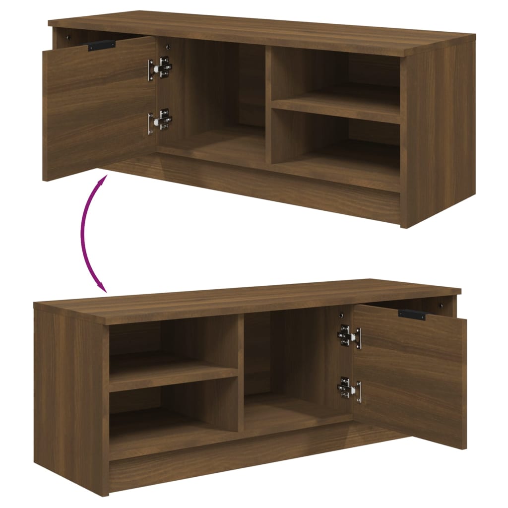 Mobile TV Rovere Marrone 102x35,5x36,5 cm in Legno Multistrato - homemem39