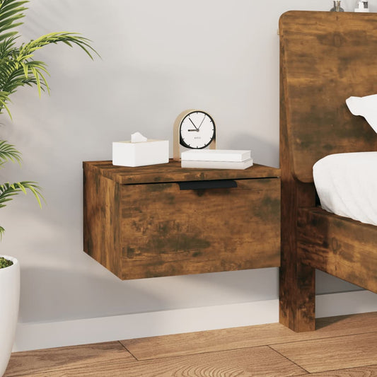 Comodino a Muro Rovere Fumo 34x30x20 cm - homemem39