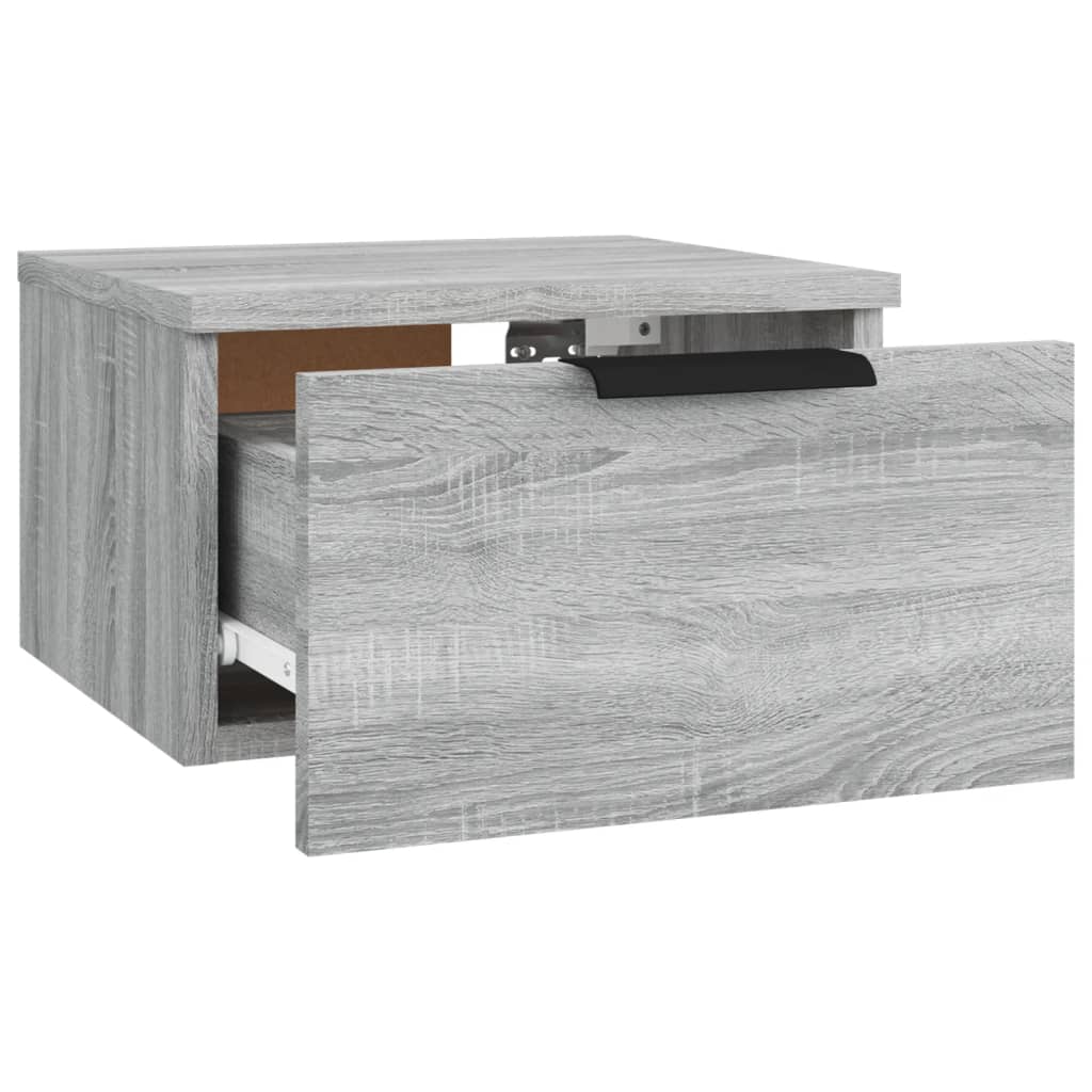 Comodini a Muro 2 pz Grigio Sonoma 34x30x20 cm - homemem39
