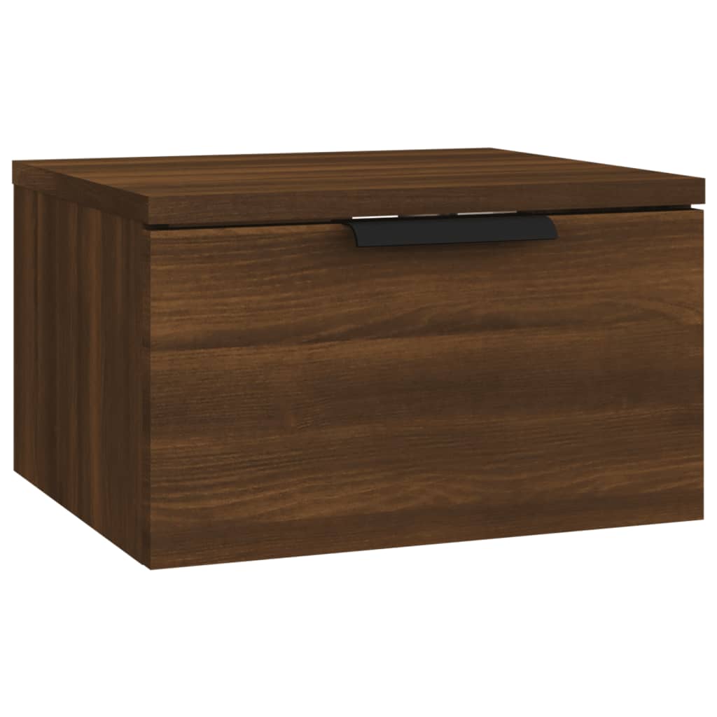Comodino a Muro Rovere Marrone 34x30x20 cm - homemem39