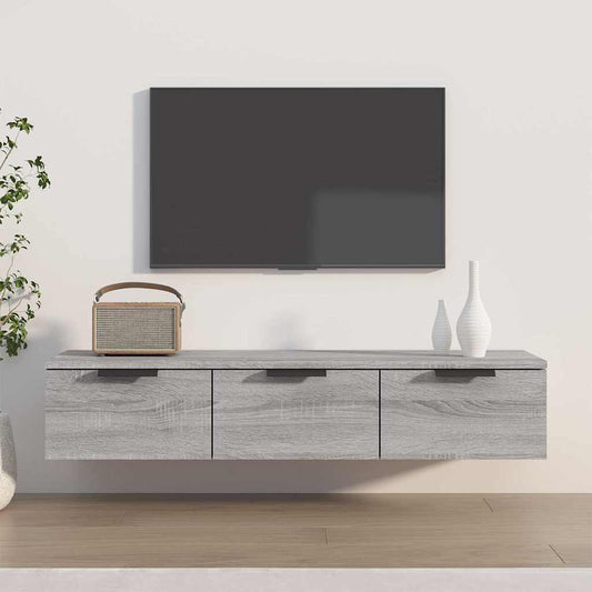 Armadietto a Muro Grigio Sonoma 102x30x20 cm Legno Multistrato