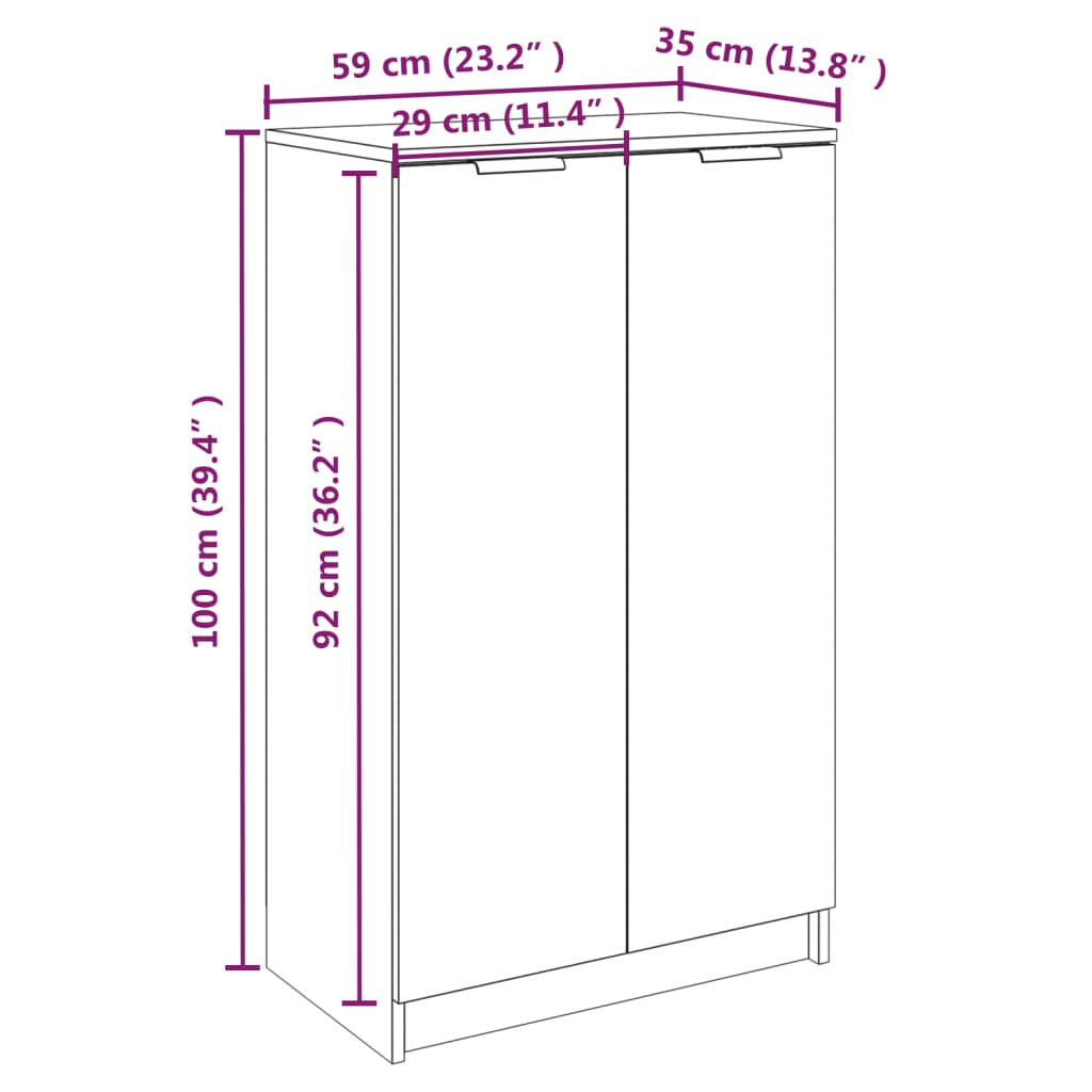 Scarpiera Grigio Sonoma 59x35x100 cm in Legno Multistrato - homemem39