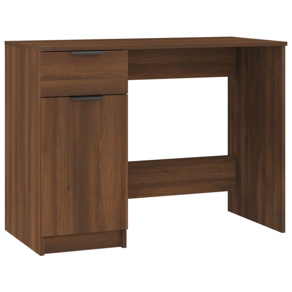 Scrivania Rovere Marrone 100x50x75 cm in Legno Multistrato - homemem39