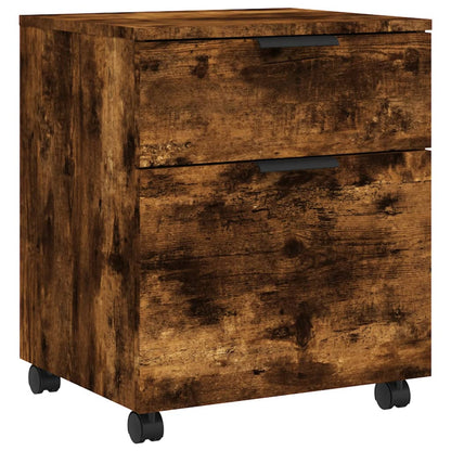 Schedario con Ruote Rovere Fumo 45x38x54 cm Legno Multistrato - homemem39