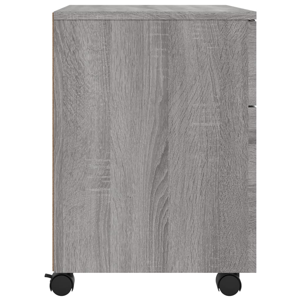 Schedario con Ruote Grigio Sonoma 45x38x54 cm Legno Multistrato - homemem39