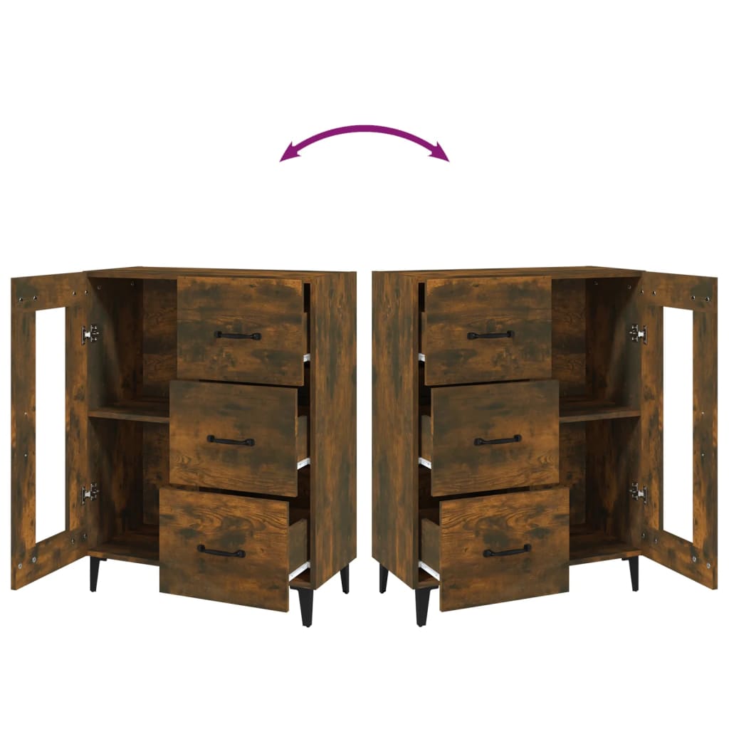 Credenza Rovere Fumo 69,5x34x90 cm in Legno Multistrato - homemem39