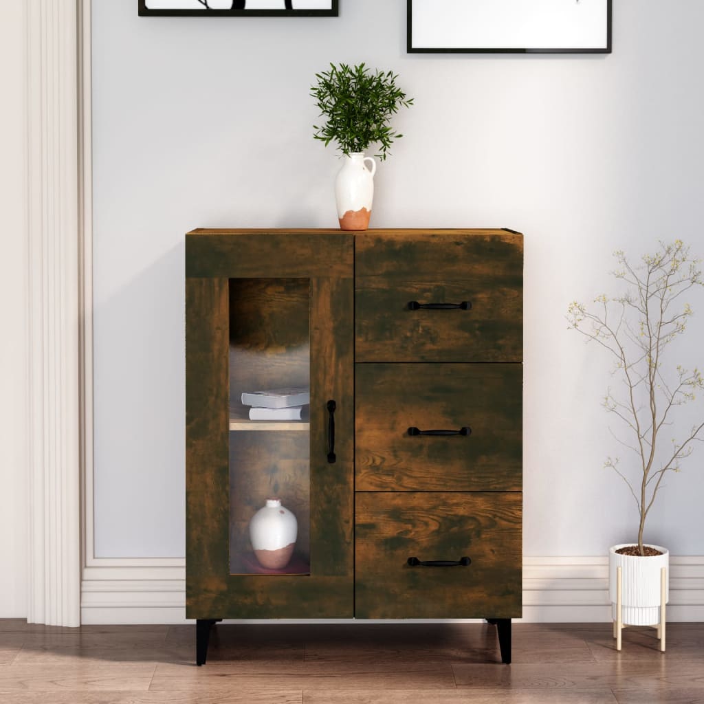 Credenza Rovere Fumo 69,5x34x90 cm in Legno Multistrato - homemem39