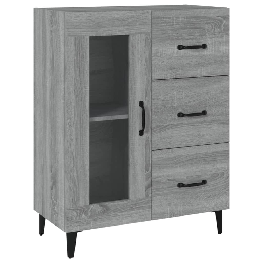 Credenza Grigio Sonoma 69,5x34x90 cm in Legno Multistrato - homemem39