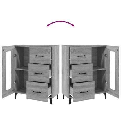 Credenza Grigio Sonoma 69,5x34x90 cm in Legno Multistrato - homemem39