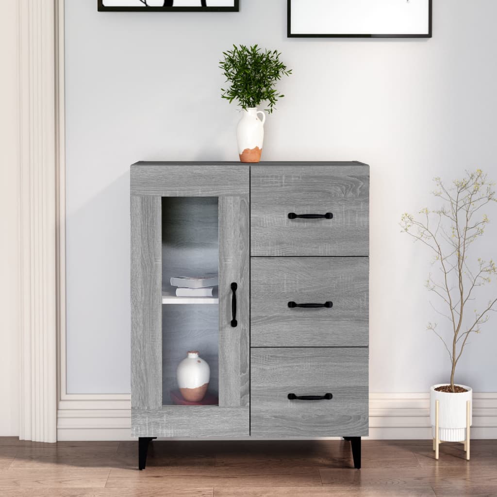 Credenza Grigio Sonoma 69,5x34x90 cm in Legno Multistrato - homemem39