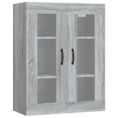 Armadietto Pensile a Parete Grigio Sonoma 69,5x34x90 cm - homemem39