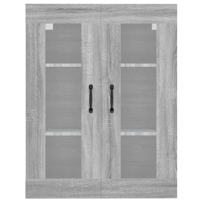 Armadietto Pensile a Parete Grigio Sonoma 69,5x34x90 cm - homemem39
