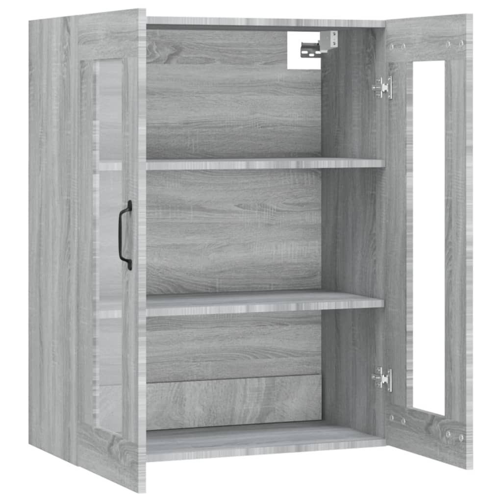 Armadietto Pensile a Parete Grigio Sonoma 69,5x34x90 cm - homemem39