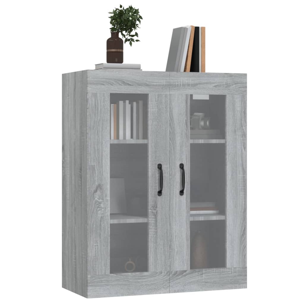 Armadietto Pensile a Parete Grigio Sonoma 69,5x34x90 cm - homemem39