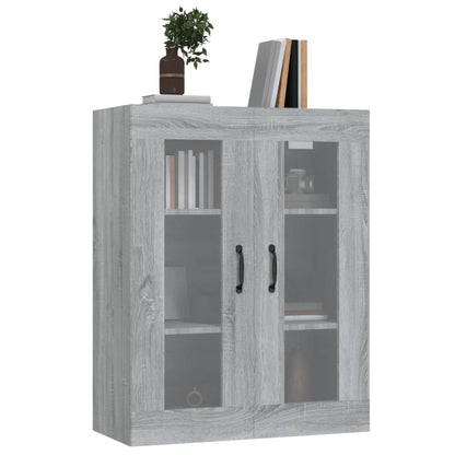 Armadietto Pensile a Parete Grigio Sonoma 69,5x34x90 cm - homemem39