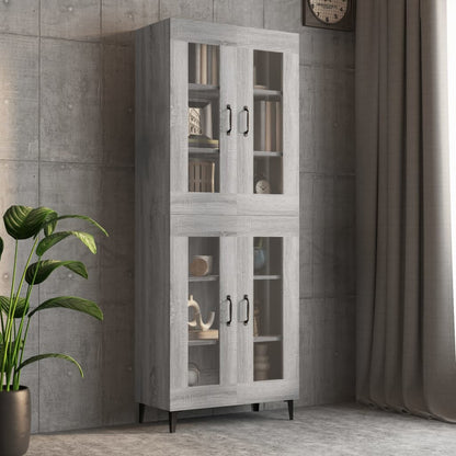 Armadietto Pensile a Parete Grigio Sonoma 69,5x34x90 cm - homemem39