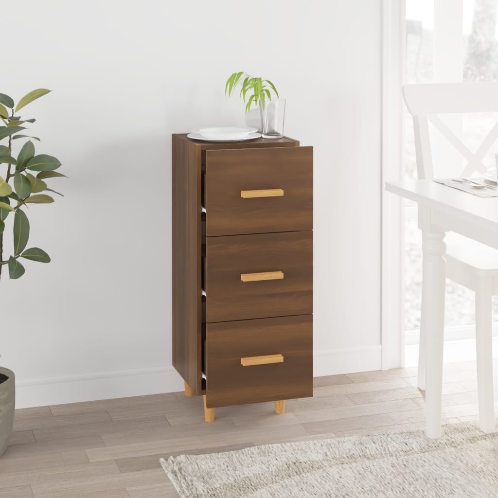 Credenza Rovere Marrone 34,5x34x90 cm in Legno Multistrato - homemem39