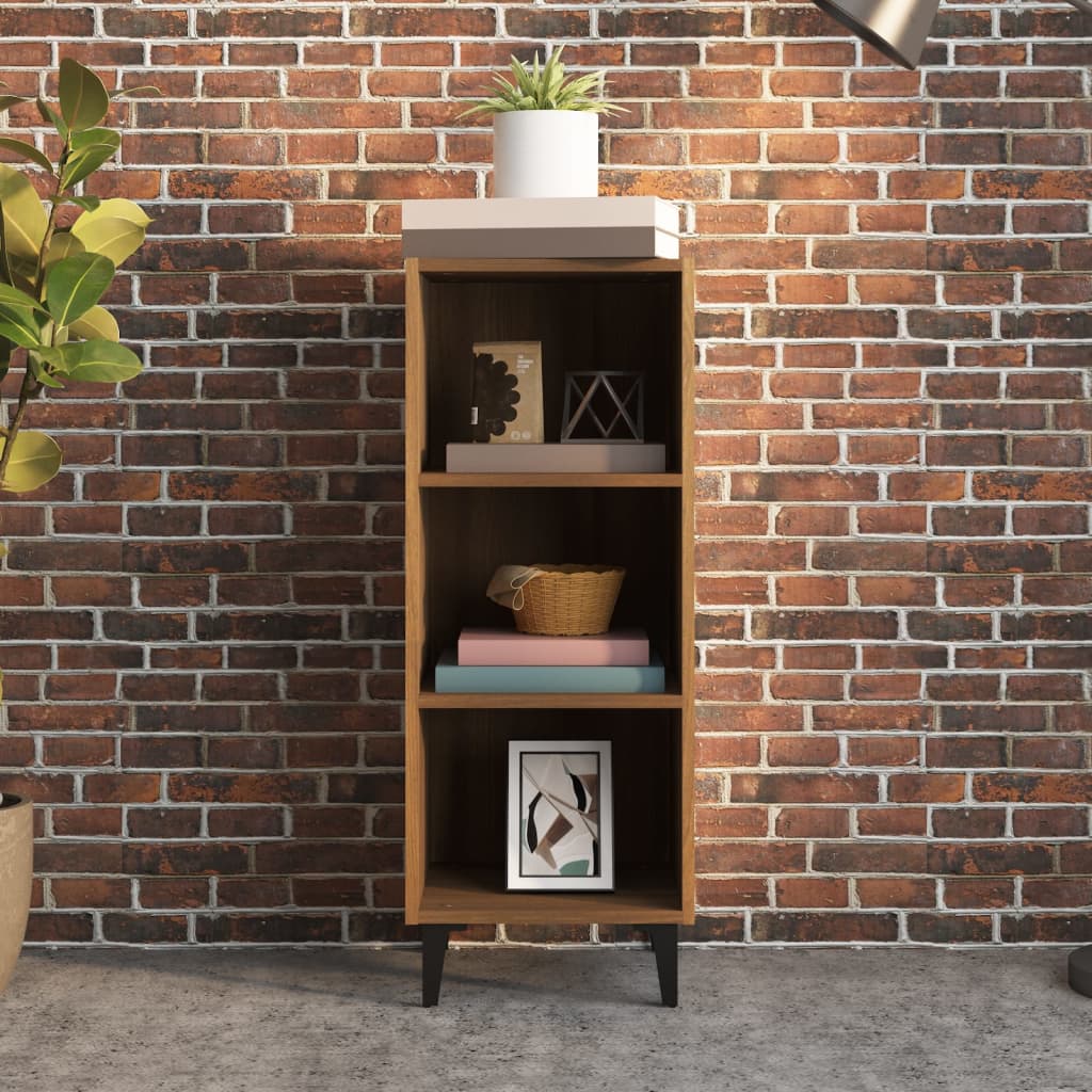 Brown Oak Sideboard 34.5x32.5x90 cm in Multilayer Wood
