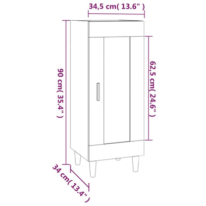 Credenza Rovere Marrone 34,5x34x90 cm in Legno Multistrato - homemem39