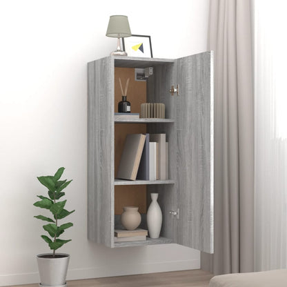 Armadietto a Muro Grigio Sonoma 34,5x34x90 cm Legno Multistrato | homemem39