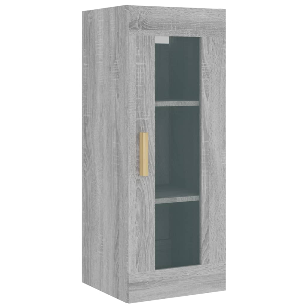 Armadietto Pensile a Parete Grigio Sonoma 34,5x34x90 cm - homemem39