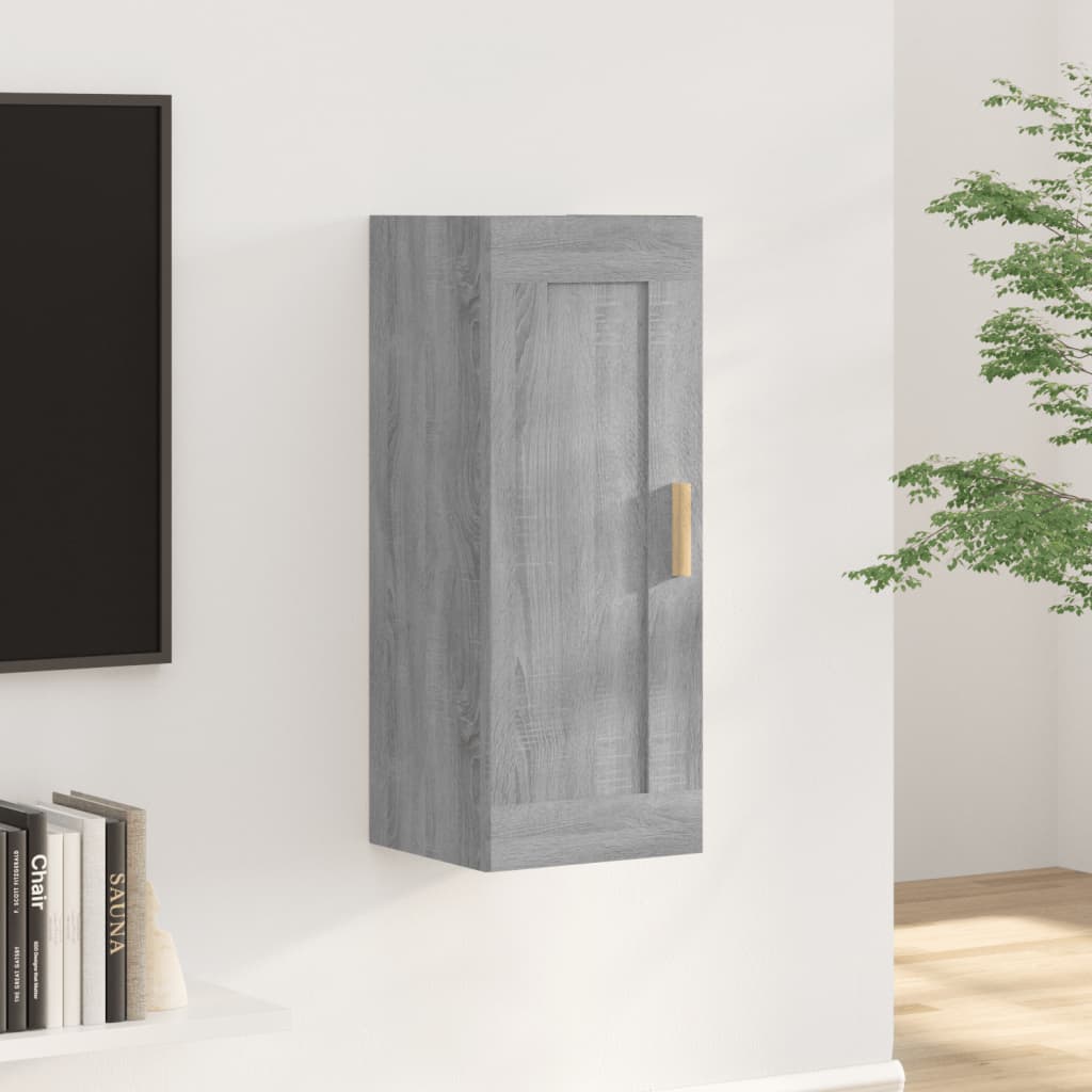 Armadietto a Muro Grigio Sonoma 35x34x90cm in Legno Multistrato - homemem39