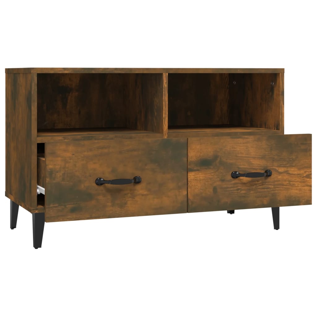 Mobile Porta TV Rovere Fumo 80x36x50 cm in Legno Multistrato - homemem39